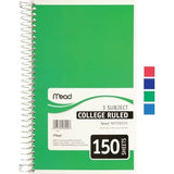 Meadwestvaco 06900 6" X 9-1/2" Spiral 3 Subject Notebook Assorted Colors
