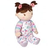 Douglas Isabelle Rainbow Stripe Soft Baby Doll