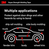 3M Super Strength Molding Tape 03616, 7/8 in x 15 ft, Heavy Duty Double-Sided Automotive Mounting Tape, Weather-Resistant Adhesive for Trim, Emblems, Moldings and Accessories (1 Roll)