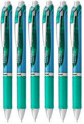 Pentel EnerGel 0.5mm Needle Tip Green Ink Liquid Gel Pens (BLN75-D) - 6 Pack