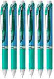 Pentel EnerGel 0.5mm Needle Tip Green Ink Liquid Gel Pens (BLN75-D) - 6 Pack