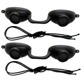 Super Sunnies Flex UV Eye Protection, FDA Compliant Tanning Bed Goggles, Red Light Therapy Glasses - Black