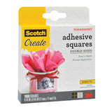 Scotch Adhesive Squares, Permanent Double-Sided Tape Squares for Crafting, Art, Gift Wrapping and More, .45 in x .45in., 1-Pack, 1000 Total