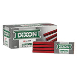 DIXON Industrial Carpenter Pencils, Hard Graphite Core, Red/Black, 7", 12-Pack (19973)