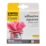 Scotch Adhesive Squares, Permanent Double-Sided Tape Squares for Crafting, Art, Gift Wrapping and More, .45 in x .45in., 1-Pack, 1000 Total