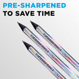 Ticonderoga Noir Black Wood-Cased #2 Pencils, Holographic Design, 12 Count