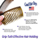 Good Hair Days Grip‑Tuth Shorty Tuck Combs – 1 3/4″ Decorative Styling Tools for Fine, Thin Hair, Secure Hold, Jewelry & Accessories – Tortoise Shell, Set of 2