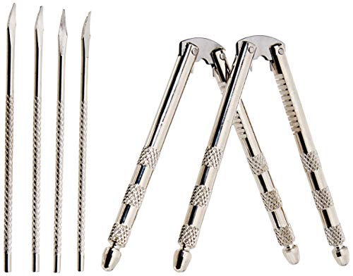 Chef Craft 21629-2PK Stainless Steel Set, 2 Nut Crackers and 4 Picks