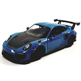 KiNSMART 2010 Porsche 911 GT2 RS Aqua Blue 1/36 Scale Diecast Metal Model Toy Sports Car