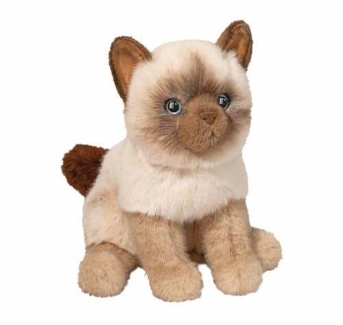 Douglas Fu Siamese Cat Plush Stuffed Animal, 9 Inch Soft Blue Eyed Cat Toy