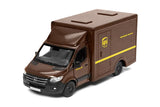 KiNSMART - Mercedes-Benz Sprinter Cargo Van 1:48 O Scale 5" Die Cast Metal Model Toy Van, Pull-Back Action (UPS Box Truck)
