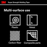 3M Super Strength Molding Tape 03616, 7/8 in x 15 ft, Heavy Duty Double-Sided Automotive Mounting Tape, Weather-Resistant Adhesive for Trim, Emblems, Moldings and Accessories (1 Roll)