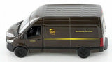 KiNSMART - Mercedes-Benz Sprinter UPS Edition Cargo Van, 1:48 O Scale Die Cast Metal Model Toy Van, Pull-Back Action