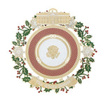 2025 White House Christmas Ornament – Official 24K Gold-Finished Brass Collectible – 150 Years of State Dinners – Made in USA with Gift Box & Ribbon - Assorted Festive Bag