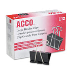 ACCO Binder Clips, Large, 2 Boxes, 12 Clips/Box (72102)