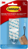 3M Command 17093CLRES Adhesive Hanging Hook, Large, Holds 4lbs, Clear