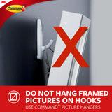 3M Command 17093CLRES Adhesive Hanging Hook, Large, Holds 4lbs, Clear