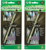 Ticonderoga Noir Holographic Woodcase Pencil, 12 Per Pack [Set of 2]
