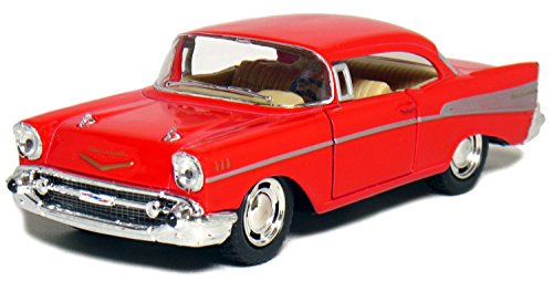 KiNSMART 1957 Chevy Bel Air Coupe 1:40 Scale 5" Die Cast Metal Classic Toy Car (Red)