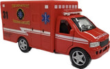 KiNSMART Rescue Team Ambulance 5" Die Cast Metal w/Pullback Action (Red)