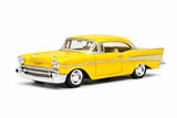 KiNSMART 1957 Chevy Bel Air Coupe 1:40 Scale 5" Die Cast Metal Classic Toy Car (Yellow)