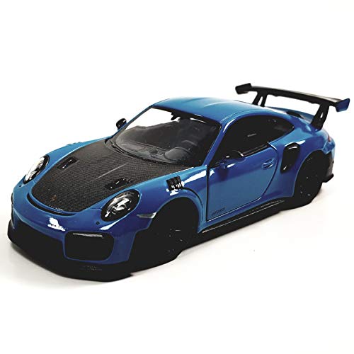 KiNSMART 2010 Porsche 911 GT2 RS Aqua Blue 1/36 Scale Diecast Metal Model Toy Sports Car