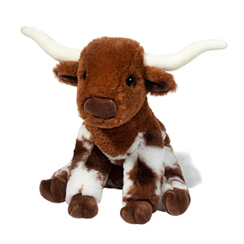 Douglas Bixbie Texas Longhorn Bull Plush Stuffed Animal, 9 Inch Soft Realistic Longhorn Cow Toy – Cute Western Farm Animal Plush for Kids, Gifts & Collectors