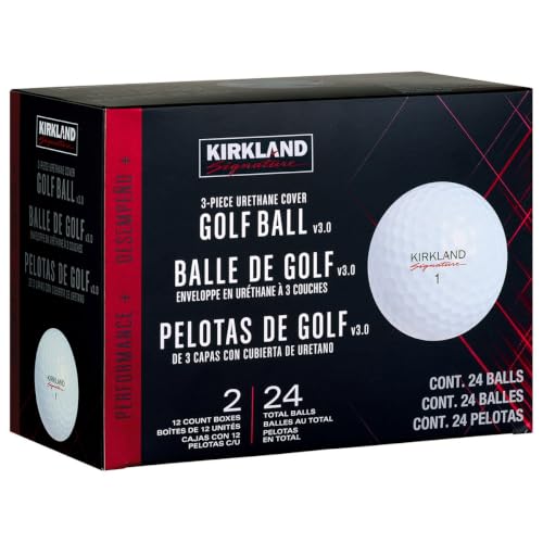 Kirkland Signature V3.0#1654518 Performance Plus 3-Piece Urethane Covered Golf Ball (2 Dozen, 24 Balls)